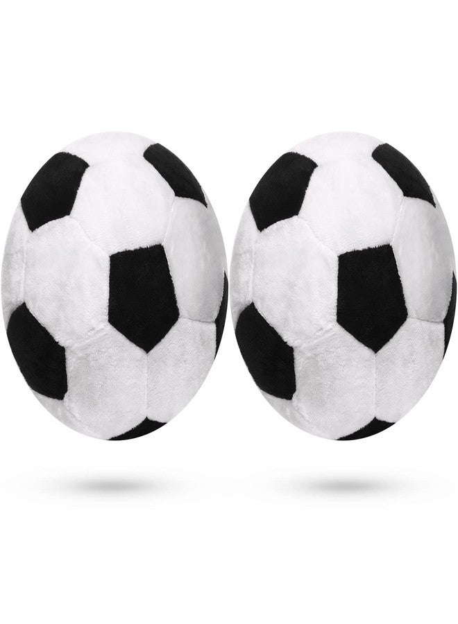 Chalyna 2 Pieces Plush Soccer Balls Stuffed Pillow Black and White Soft Throw Pillows for Girls and Boys Soccer Ball Themed Room Decor Sport Themed Party Decoration, 6.3 Inch - Image 1